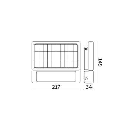 LED solární venkovní zahradní reflektor 5W 500lm 4000lm neutrální 90° se senzorem pohybu a soumraku IP65 černý Mhc Kobi