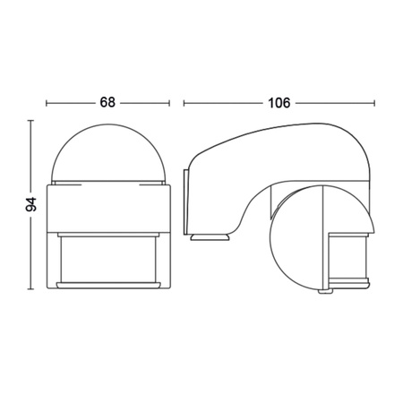 VIRGINIA povrchově montovaný PIR pohybový senzor IP44 pohyblivý šedý PHILIPS