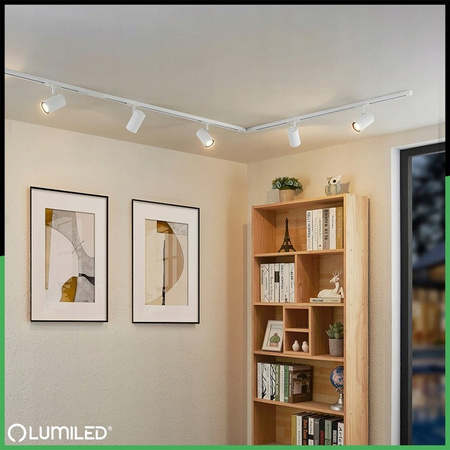 3m kolejnicové lišty + 5x GU10 LED reflektor Bílá