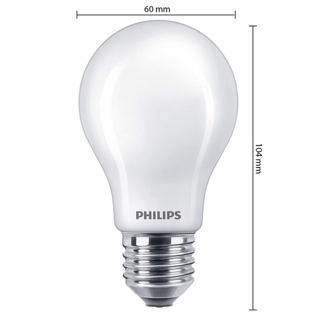 LED žárovka E27 A60 8.5W = 75W 1055lm 2700K Teplá bílá Filament Milky PHILIPS