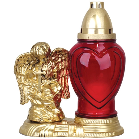 4x Skleněná svíčka s vložkou Angel. 28h. celoroční. 23.5 cm