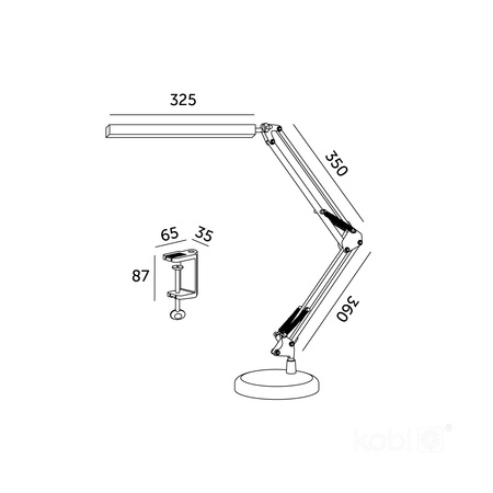 Stolní lampa LED 14W 800lm CCT 120° dobíjecí černá Tenuix Kobi