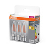 3x LED žárovka B35 Candle B22d 4W = 40W 470lm 2700K Warm 300° BASE Osram