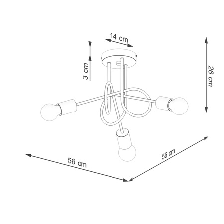 Stropní svítidlo Lustr Spider Pendant 3x E27 Přírodní dřevo White Ember Peach Puff SL.1474 Sollux