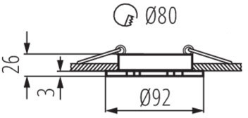 LED svítidlo GU5.3 Circular Black Seidy Kanlux Bodové LED svítidlo pro zápustnou montáž