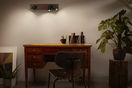 LED nástěnné stropní světlo LED reflektor 3-bodový dekorativní dřevo 41W GU10 černá LEDVANCE