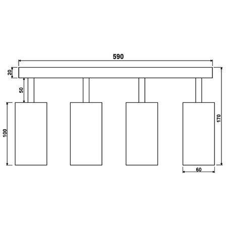 Stropní svítidlo QUALIS SPOT Reflektor Halogenové svítidlo 4xGU10 Bílá