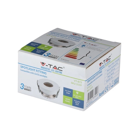 Zapuštěné stropní svítidlo GU10 s očkem kulaté bílá/růžové zlato růžové zlato VT-873 V-TAC