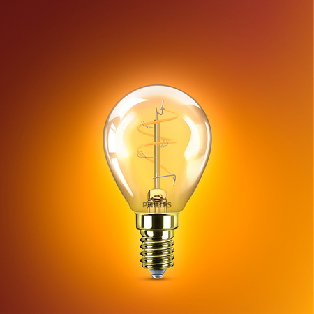 LED kulová žárovka E14 P45 3W = 25W 250lm 2200K Teplá bílá vlákno jantarové PHILIPS Stmívatelné