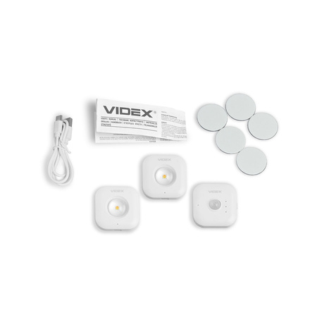 Bezdrátová LED schodišťová světla se senzorem 1W 70lm CCT 90° 750mAh bílá VIDEX