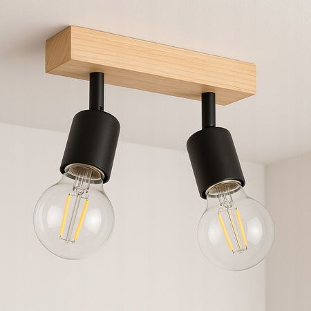 Bodové stropní svítidlo Tuba Reflektor Halogenové svítidlo 2x E27 Pohyblivé Černohnědé Eos Masterled