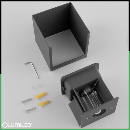 Zahradní nástěnná lampa G9, nastavitelné nahoru a dolů Grafitové PYXIS LUMILED