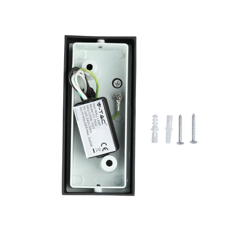 Zahradní lampa Nástěnná lampa GU10 IP44 Horní/Spodní čtvercová Černá VT-7652 V-TAC