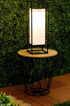 LED solární lampa Venkovní zahradní stojící lucerna 3000K IP44 38cm soumrakový senzor