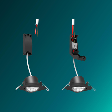 3x LED vestavné svítidlo 5W 500lm 2700K Warm Moving Round Black Stmívatelné 3STEP SceneSwitch Cilantro Philips