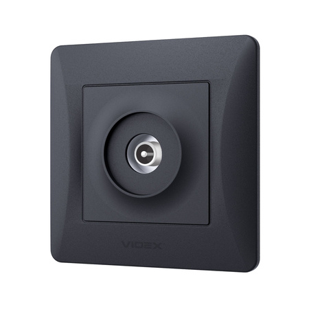 Jednoduchá zásuvka pro televizní anténu, zapuštěná pod omítku Černá BINERA VIDEX