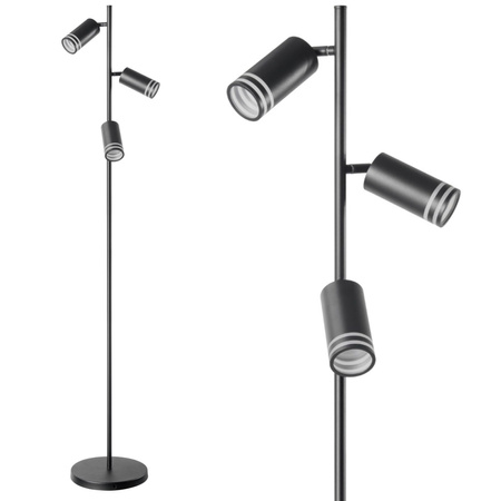 Stojací stojací lampa 3x GU10 černá ROMA Sanico Goldlux