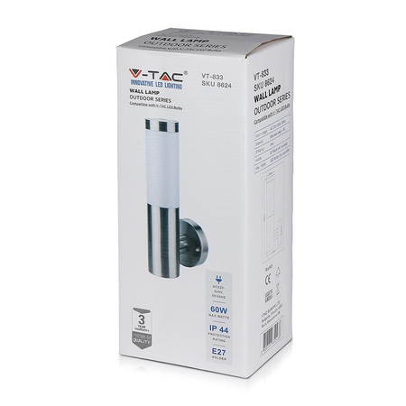 Nástěnná nástěnná lampa E27 Mléčný odstín VT-833 V-TAC