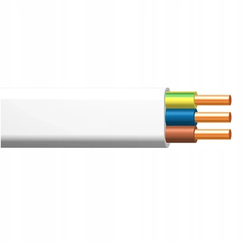 Kabel YDYp żo 450/750V 3x1mm Bílý 1m KABEL EL.