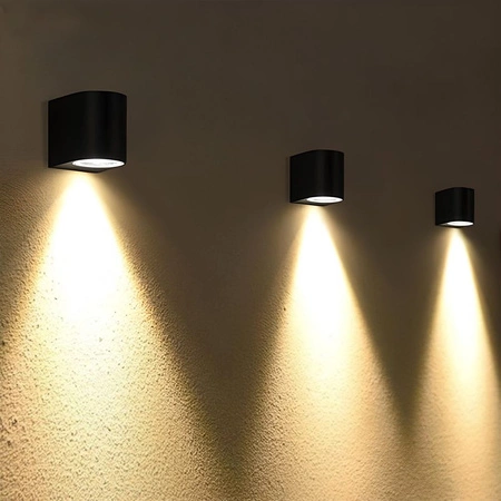 Zahradní nástěnná lampa Venkovní LED fasádní lampa 3W 270lm 2700k Warm Black PELLE Videx