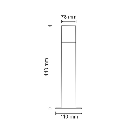 LED zahradní lampa E27 NEW YORK TUBA tyč 44cm grafitová - GOLDLUX (Polux)