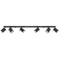 Svítidlo pro povrchovou montáž MERIDA 6L 6xGU10 Reflektor Halogenový pohyblivý pásek Minimalistická černá SOLLUX