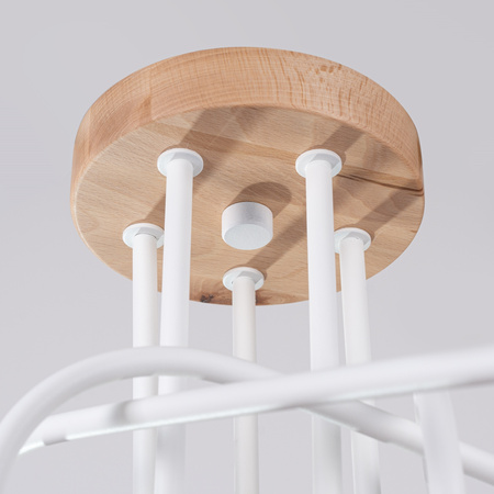 Stropní svítidlo Lustr Spider Pendant 5x E27 Přírodní dřevo White Ember Peach Puff SL.1475 Sollux