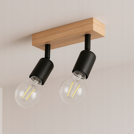 Bodové stropní svítidlo Tuba Reflektor Halogenové svítidlo 2x E27 Pohyblivé Černohnědé Eos Masterled