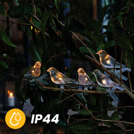 Solární zahradní řetěz Girland Light Birds On Clip 3,2 m IP44 Warm