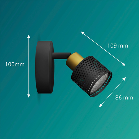 Stropní nástěnné svítidlo GU10 LED Black-Copper Niall Philips