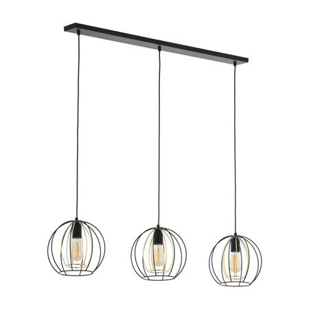 JAULA závěsné stropní svítidlo černo-zlaté industriální 3xE27 6253 TK Lighting