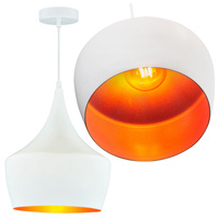 Lustrová závěsná stropní lampa IL MIO MODERN P-306B E27 bílá a zlatá - GOLDLUX (Polux)