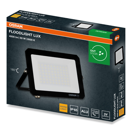 LED reflektor Halogenový venkovní reflektor 50W 3000K 4500lm IP65 FLOODLIGHT LUX OSRAM