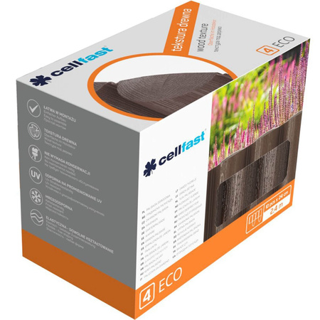 Zahradní palisádový plot Border Lawn Edging 4 ECO Brown 2,4 m Silný mrazuvzdorný CELLFAST