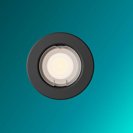 LED GU10 zapuštěná pod omítku pevná hliníková kulatá černá Peridot Philips