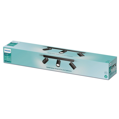 Reflektorové stropní svítidlo 3x GU10 IP44 černé Kosipo Philips