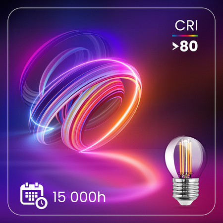 6x LED žárovka E27 Ball P45 2W = 25W 249lm 3000K Warm 360° FILAMENT LUMILED