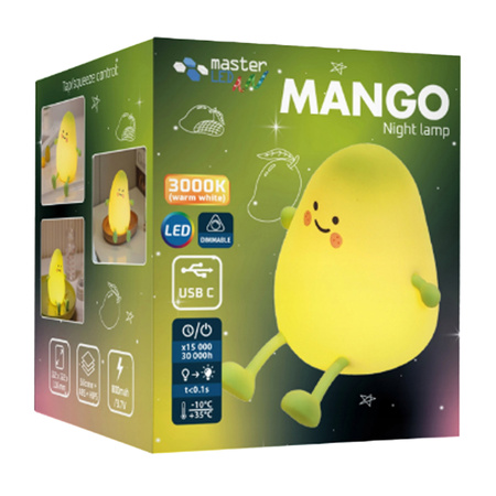 Dětské stolní LED noční světlo 1W 15lm 3000K Warm 360° Green Mango Masterled