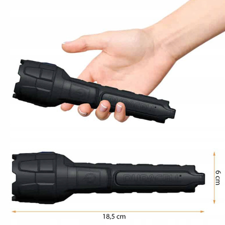 Gumová LED svítilna Ruční taktická baterie 2xAA 100lm DURACELL