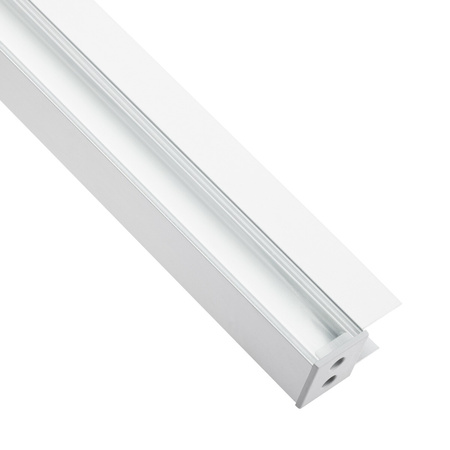 Nábytkový Eloxovaný Hliníkový Profil pro LED Pásky KM48, Stříbrný 2m + Průhledná Krytka + Záslepky LUMILED