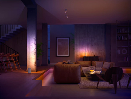 SIGNE GRADIENT LED stojací lampa černáEU/UK 29W CCT RGB PHILIPS HUE Bluetooth Zigbee