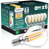 6x LED žárovka E14 kapka P45 2,2W 470lm = 40W 2700K teplá bílá 360° Filament energetická třída A LUMILED