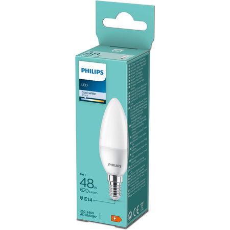 LED žárovka E14 Candle B35 6W = 48W 620lm 4000K Neutral Essential Philips