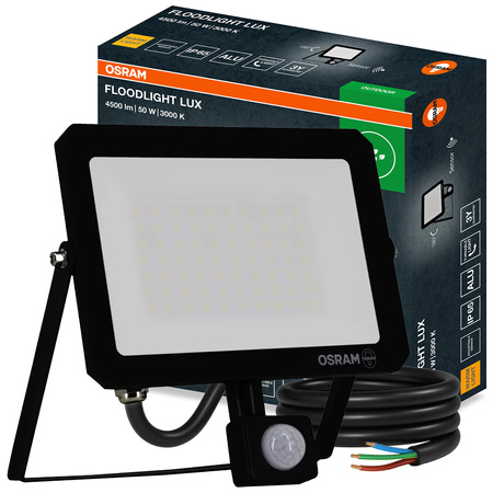 LED reflektor Halogenový venkovní reflektor 50W 3000K 4500lm IP65 se senzorem pohybu a soumraku SENSOR FLOODLIGHT LUX OSRAM