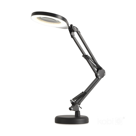 Stolní lampa LED 10W 500lm CCT 180° dobíjecí černá lupa Kobi