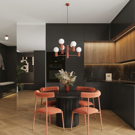 Lustr Závěsné svítidlo 6x G9 Hliník Ochre Red Halo French Sky SL.1833 Sollux