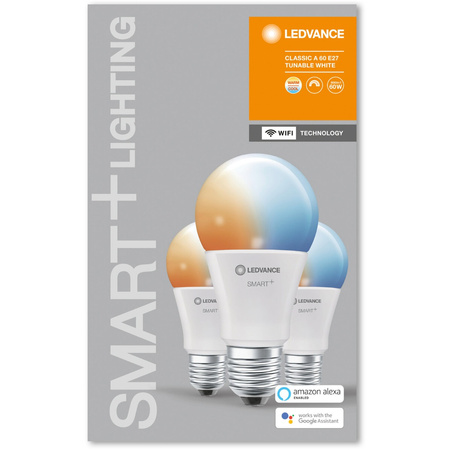 3x LED žárovka E27 A60 9W 806lm CCT LEDVANCE SMART+ WiFi stmívatelná