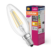 E14 B35 LED žárovka 4W = 40W 470lm 2700K Teplá bílá 300° OSRAM Value Filament