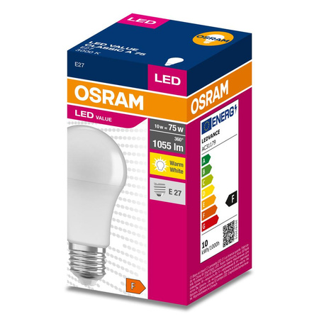 LED žárovka A60 E27 10W = 75W 1055lm 3000K teplá bílá 200° VALUE CLASSIC Osram