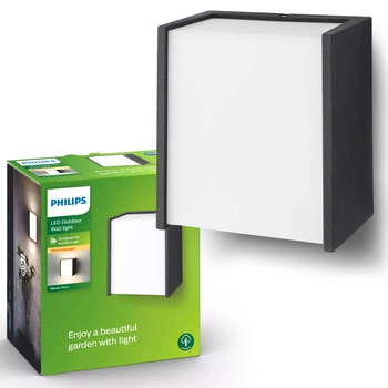 Zahradní lampa LED nástěnná lampa MACAW myGarden 3W 2700K IP44 černá PHILIPS